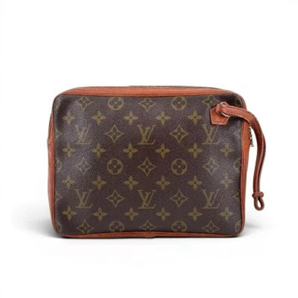 Louis Vuitton Sac Sport Monogram Canvas Pouch Shoulder Bag Brown